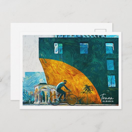 Tirana Albanië Mooi olieverflandschap Briefkaart (Voorkant / Achterkant)