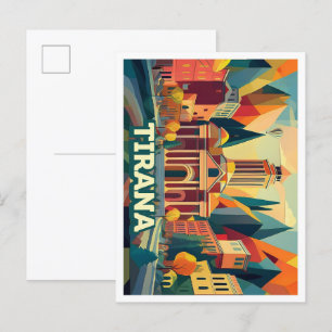 Tirana Albanië Reis artistiek kleurrijk Briefkaart