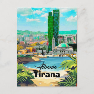 Tirana Albanië Reis Poster Kunst, Tirana Postkaart Feestdagenkaart
