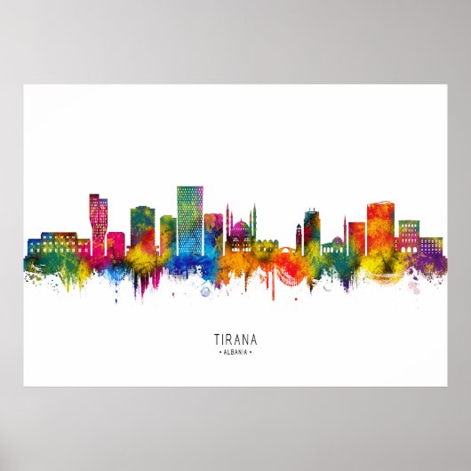 Tirana Albanië Skyline Poster (Voorkant)