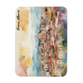 Tirana Albanië Waterverf schilderij Panorama Uitzi Magneet (Verticaal)