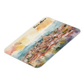 Tirana Albanië Waterverf schilderij Panorama Uitzi Magneet (Linkerzijde)