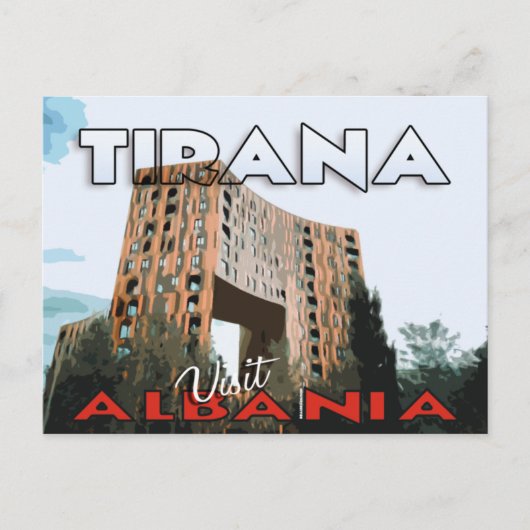 Tirana, Bezoek Albanië, briefkaart (Voorkant)