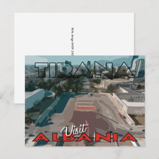 Tirana, bezoek Albanië briefkaart (Voorkant / Achterkant)