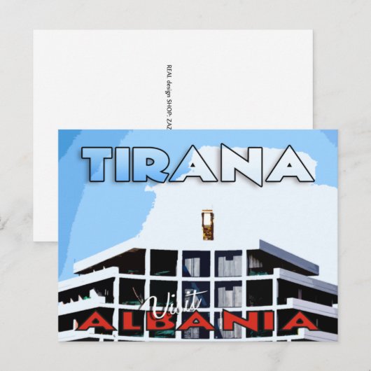 Tirana, bezoek Albanië briefkaart (Voorkant / Achterkant)