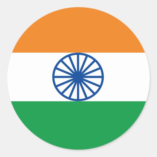"Tiranga Jhanda" Indiase driekleurige vlag Ronde Sticker (Voorkant)