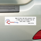tirannie en vrijheid bumpersticker (Op auto)