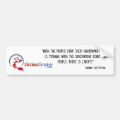 tirannie en vrijheid bumpersticker (Voorkant)
