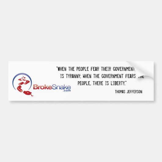 tirannie en vrijheid bumpersticker (Voorkant)