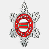 Tiraspol Transnistria Tin Sneeuwvlok Ornament (Rechts)
