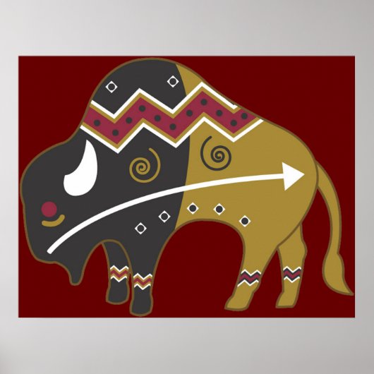 Tirbal Southwest Buffalo Poster Print (Voorkant)