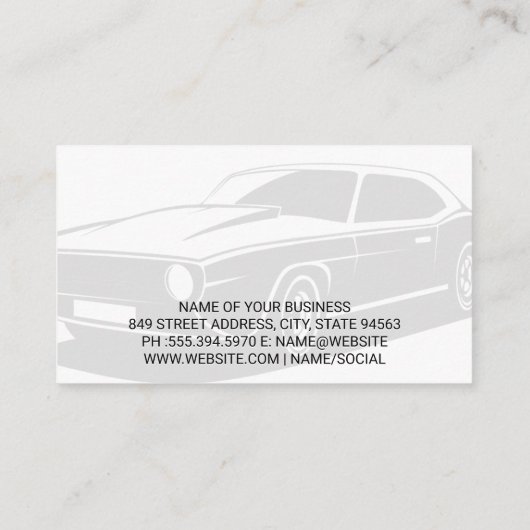 Tire and Wheel Service | Auto Tech Visitekaartje (Achterkant)