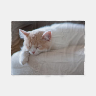 Tired beige en White Kitten Fleece Deken
