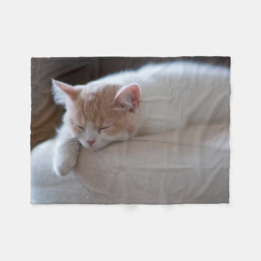 Tired beige en White Kitten Fleece Deken (Voorkant (Horizontaal))