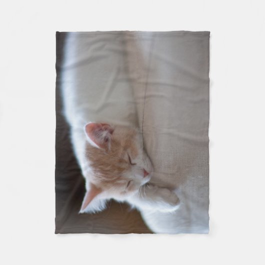 Tired beige en White Kitten Fleece Deken (Voorkant)