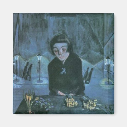 Tired Bloemenmeisje (door Walter Gramatté) Magneet (Voorkant)