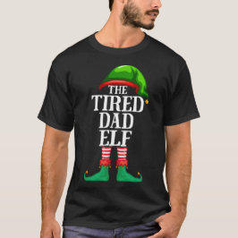 Tired Dad Elf Matching Family Kerstmis Pajama T-shirt