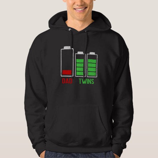 Tired Dad Low Battery Twins Full Charge Father's D Hoodie (Voorkant)