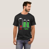 Tired Dad Low Battery Twins Full Charge Father's D T-shirt (Voorkant volledig)