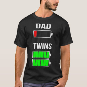 Tired Dad Low Battery Twins Full Charge tante-cade T-shirt