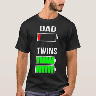Tired Dad Low Battery Twins Full Charge tante-cade T-shirt