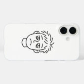 Tired Daily Mood Line Art iPhone 16 Case (Achterkant (horizontaal))