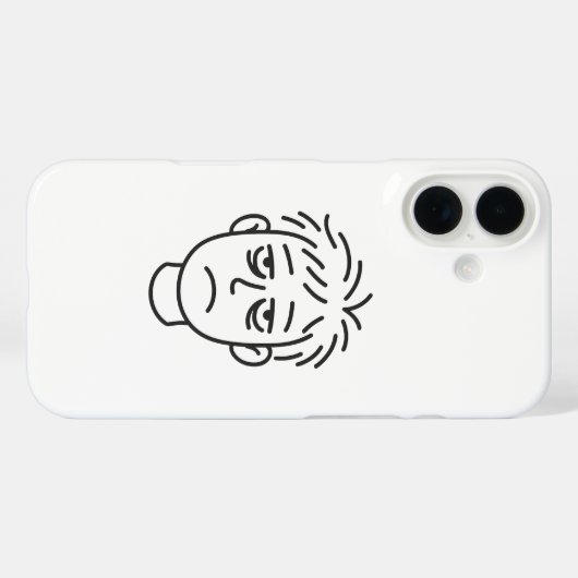 Tired Daily Mood Line Art iPhone 16 Case (Achterkant (horizontaal))