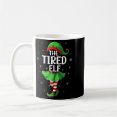 Tired Elf Christmas Girls Women Elf Squad Xmas Fam Koffiemok (Links)