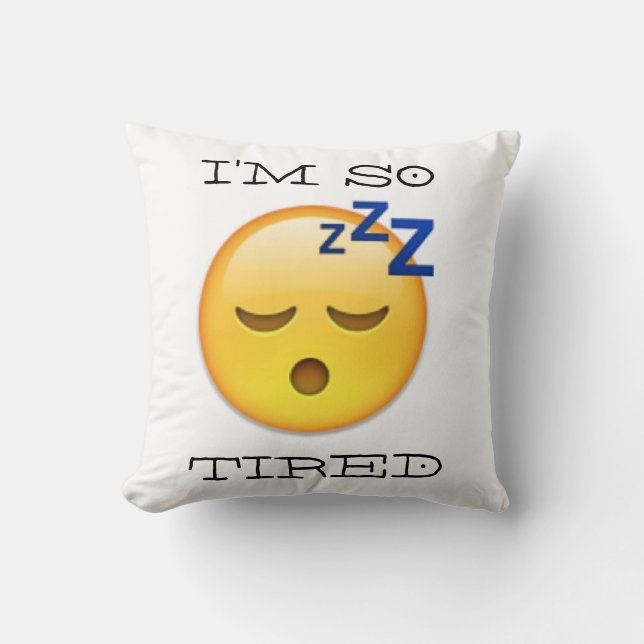 TIRED EMOJI PILLOW KUSSEN (Voorkant)