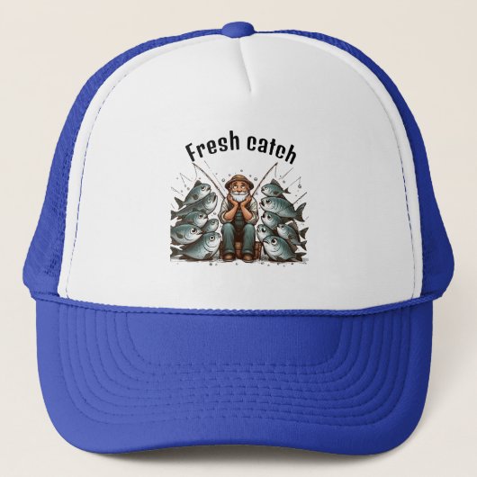 Tired Fisherman Fishing Cap Trucker Pet (Voorkant)