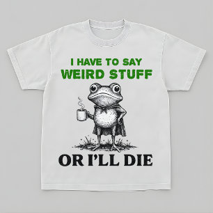 Tired Frog Coffee Shirt – Vintage Schets Stijl