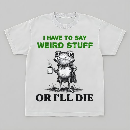 Tired Frog Coffee Shirt – Vintage Schets Stijl