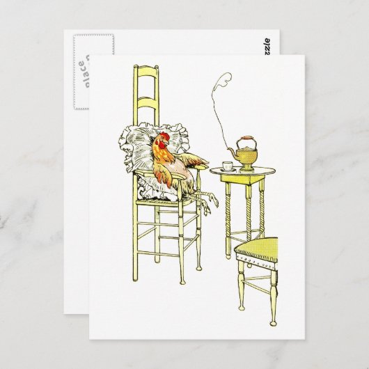 Tired Hen heeft een Cuppa Briefkaart (Voorkant / Achterkant)