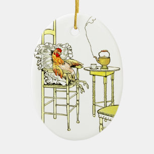 Tired Hen heeft een Cuppa Keramisch Ornament