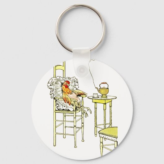Tired Hen heeft een Cuppa Sleutelhanger (Voorkant)