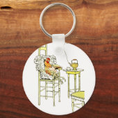 Tired Hen heeft een Cuppa Sleutelhanger (Voorkant)