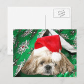 Tired Kerstmis Shih Tzu Feestdagenkaart (Voorkant / Achterkant)