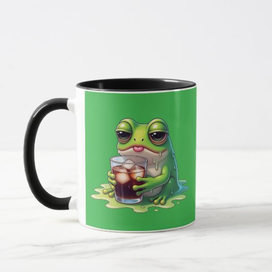 Tired Melted Frog Coffee Cute Mug Design Mok (Links)