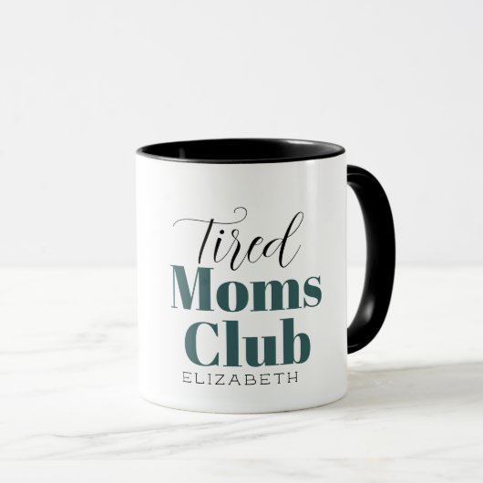 Tired moms club Calligrafie-monogram koffie-mok Mok (Voorkant rechts)