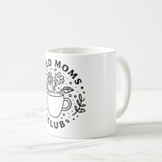 Tired mums club mok koffie (Voorkant rechts)