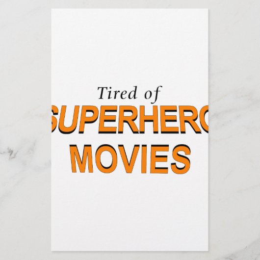 Tired of Superheld Movies Briefpapier (Voorkant)