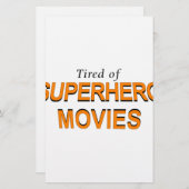 Tired of Superheld Movies Briefpapier (Voorkant / Achterkant)