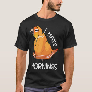Tired Parrot haat ochtenden ik groene ananas T-shirt