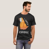 Tired Parrot Hates Mornings I Blue Monk Paraket Q T-shirt (Voorkant volledig)