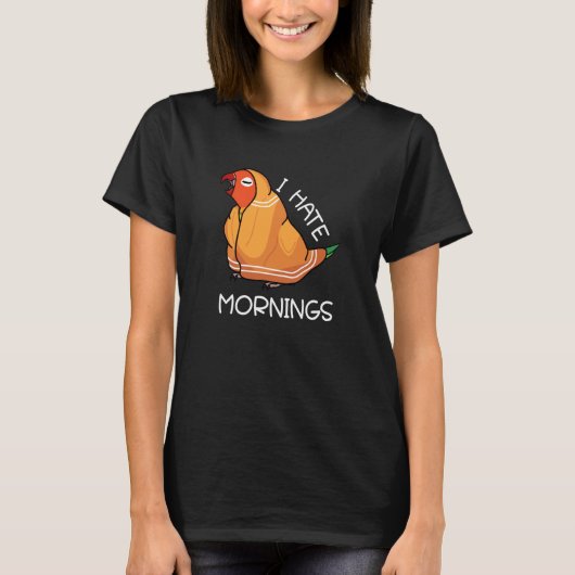 Tired Parrot Hates Mornings I Fischers Lovebird T-shirt (Voorkant)