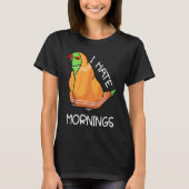 Tired Parrot Hates Mornings I Green Indian Ringnec T-shirt (Voorkant)