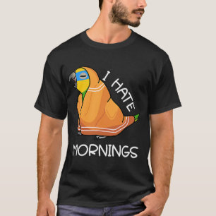 Tired Parrot Hates Mornings I Oranje wingeing Amaz T-shirt