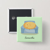 Tired Potato Vierkante Button 5,1 Cm (Voorkant /achterkant)