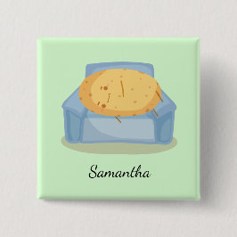 Tired Potato Vierkante Button 5,1 Cm