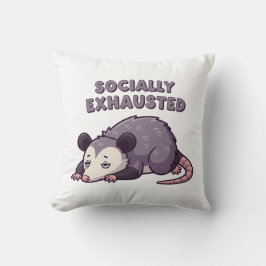 Tired Retro Possum Square Comfort Pillow Kussen